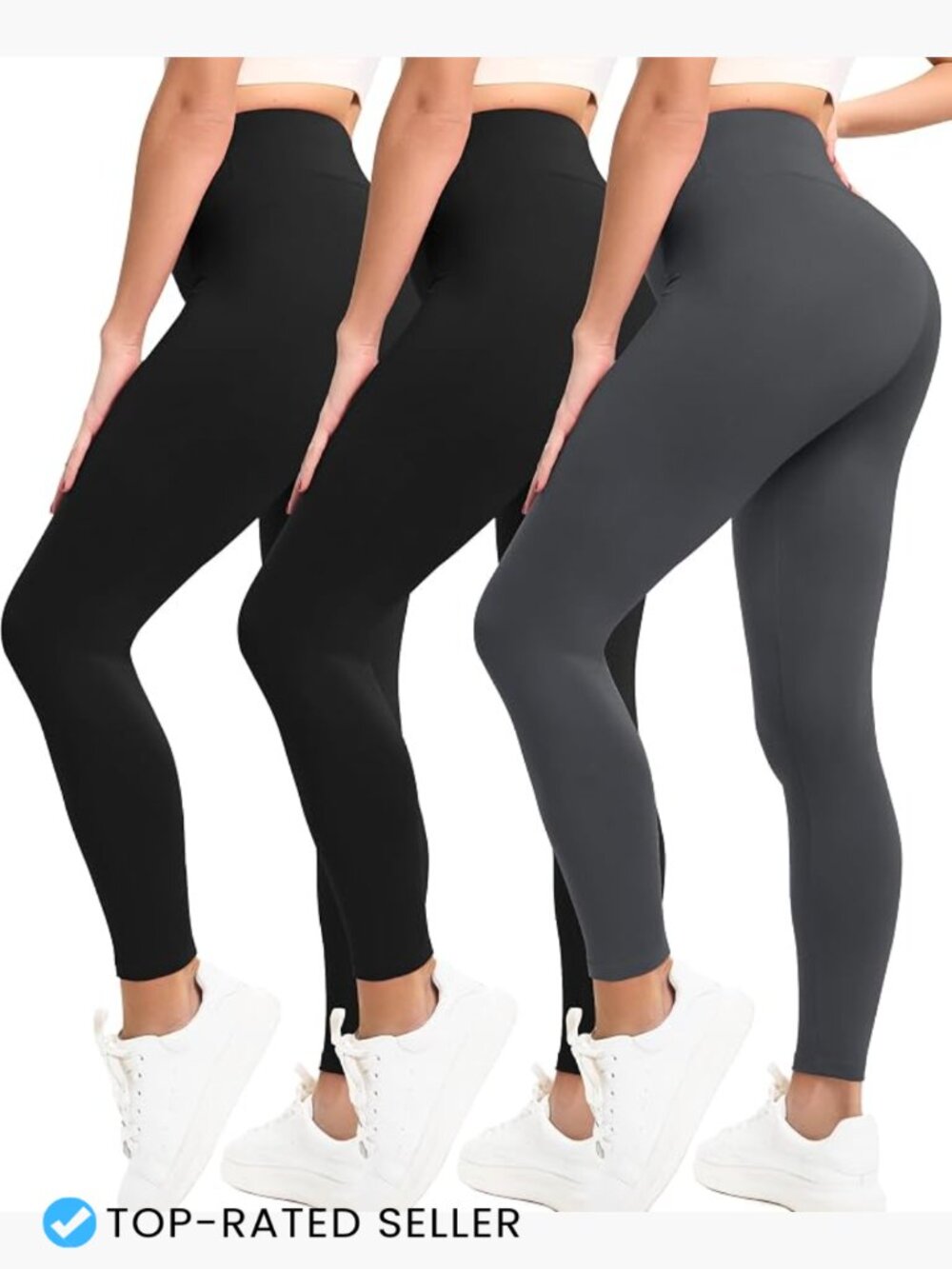High Waisted Leggings Buttery Soft Yoga Pants Tummy Control 3 Pack